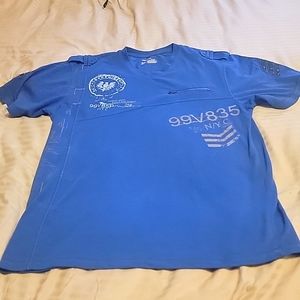 Vertical Sport Blue Mens Tshirt Size XL